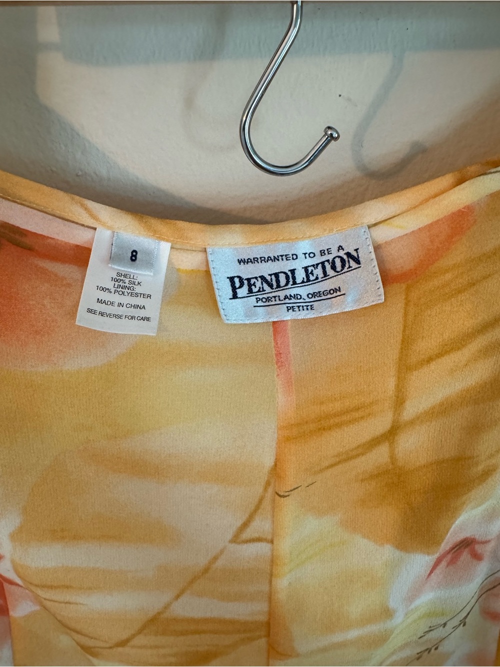 Pendleton Silk Yellow & Orange Floral A-Line Skirt - Picture 3 of 3